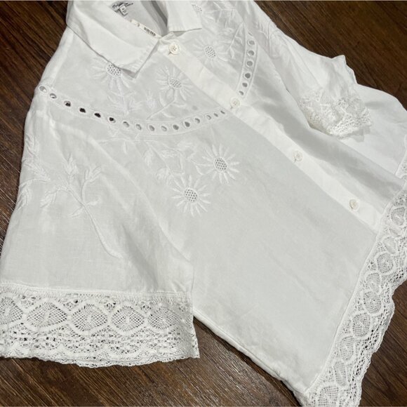 NWT Madewell Sz XL White Embroidered Lace Button-Up Shirt NV206 - Picture 5 of 12